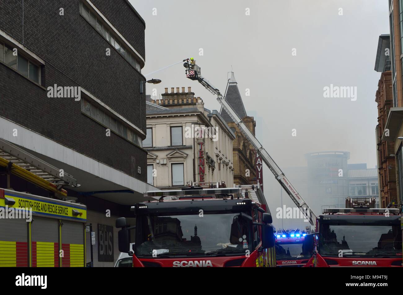 Fire crews attending to the fire at Victoria's Sauchiehall