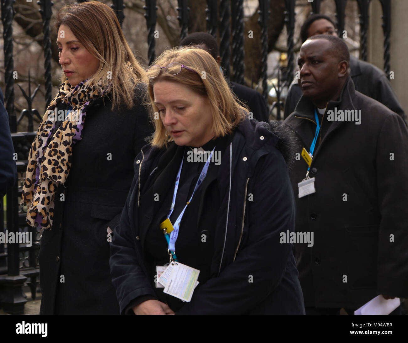 Westminster Bridge, London, United Kingdom. 22nd March 2018. London united: one year on from the terror attacks in Westminster - Memorial ceremony commemorating the first anniversary of the Westminster Terror attacks and the death of Keith Palmer and all others killed in the terror attack on the 22 March 2017. Credit: Aron Robert Williams/ Alamy Live News Stock Photo
