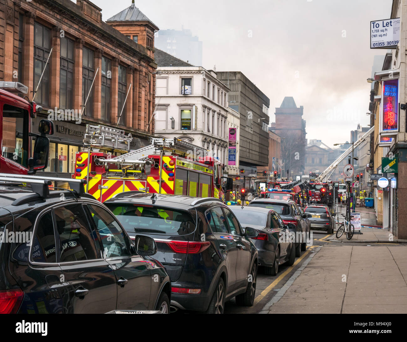 Hope Street, Glasgow, Scotland, United Kingdom, 22nd March 2018. A