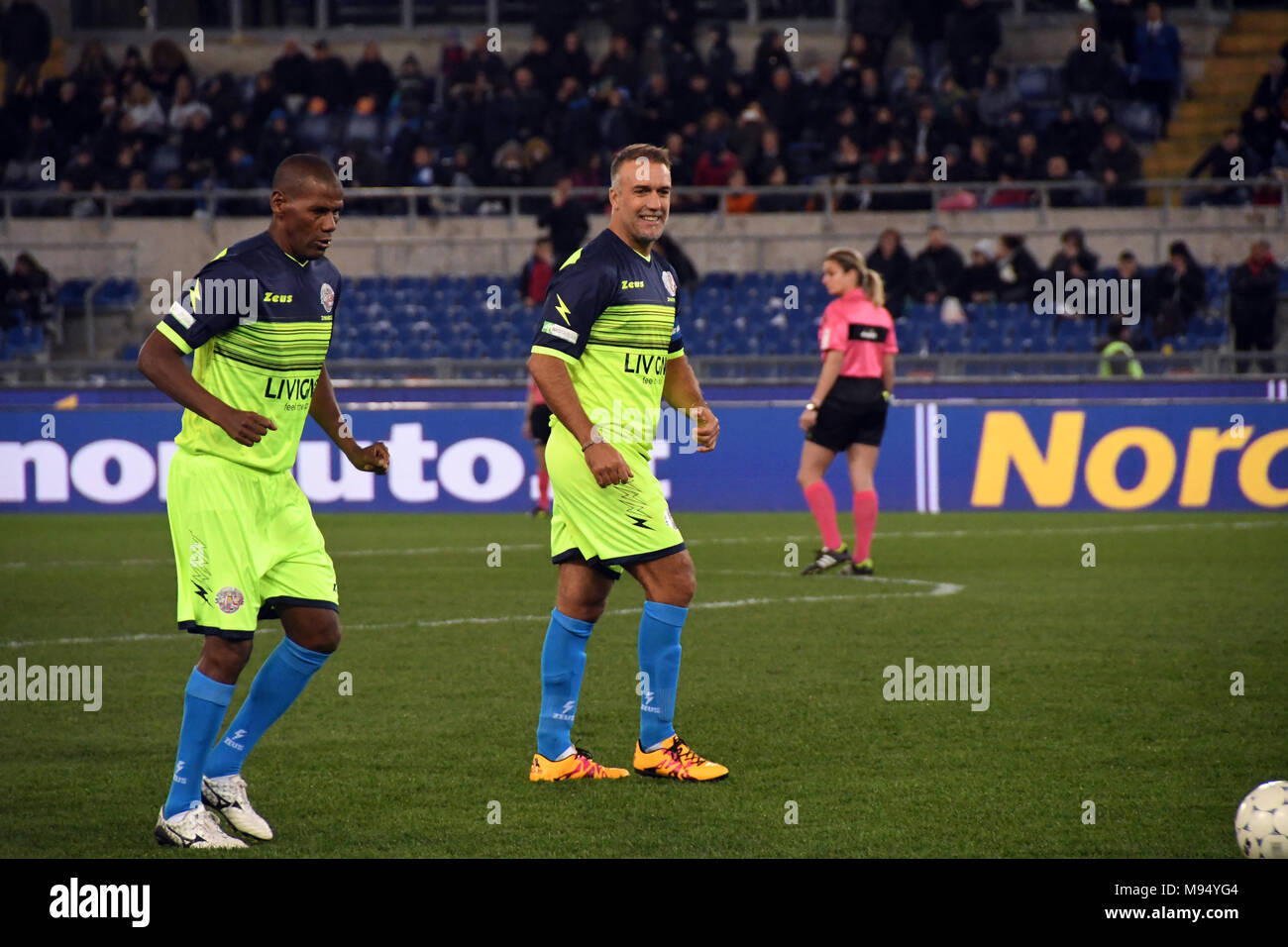 Rome Italy 21 March 2018 Stadio Olimpico - the mundial matchL, ITALY REST OF THE WORLD,, Gabriel Batistuta and Aldair Credit: Giuseppe Andidero/Alamy Live News Stock Photo