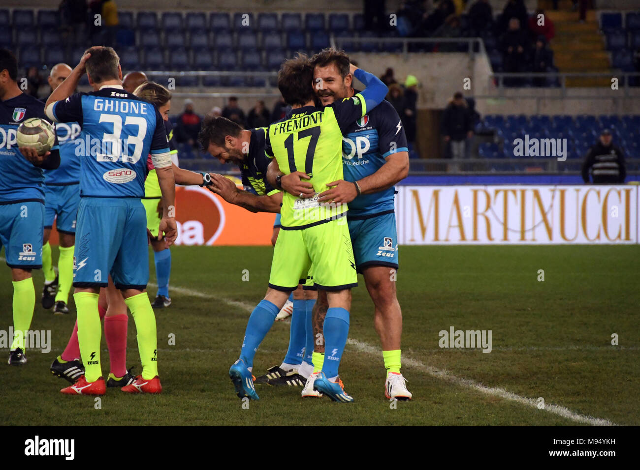 Rome Italy 21 March 2018 Stadio Olimpico - the mundial matchL, ITALY REST OF THE WORLD, Andrea Lo Cicero e Ludovico Fremont end of the game Credit: Giuseppe Andidero/Alamy Live News Stock Photo