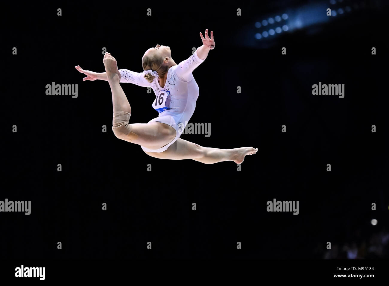 Birmingham, UK. 22nd march, 2018. Nikita Nagornyy (RUS) competes on the Balance Beam during the 2018 FIG Gymnastics World Cup at Arena Birmingham on Thursday, 22 March 2018. Birmingham England. Credit: Taka G Wu Credit: Taka Wu/Alamy Live News Stock Photo