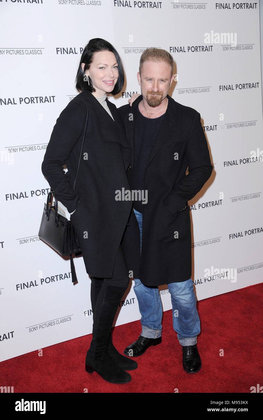 New York, NY, USA. 22nd Mar, 2018. Laura Prepon, Ben Foster at arrivals for Sony Pictures Classics' FINAL PORTRAIT Premiere, Solomon R. Guggenheim Museum, New York, NY March 22, 2018. Credit: Kristin Callahan/Everett Collection/Alamy Live News Stock Photo