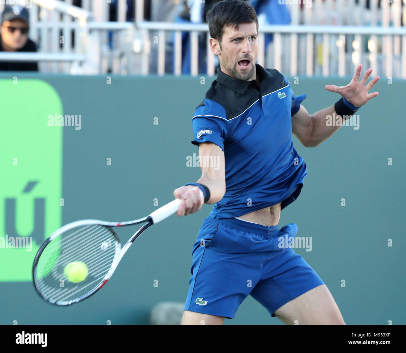 KEY BISCAYNE, FL - MARCH 22: Novak Djokovic during Day 4 of the Miami Open  at the Crandon Park Tennis Center on March 22, 2018 in Key Biscayne,  Florida People: Novak Djokovic