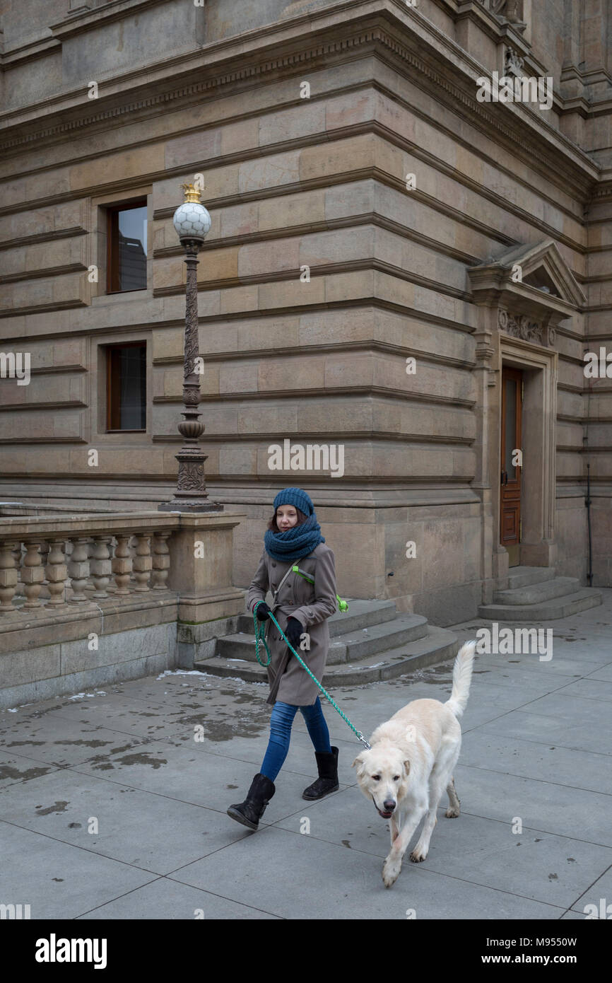 Czech lady walks dog hi-res stock photography and images - Alamy