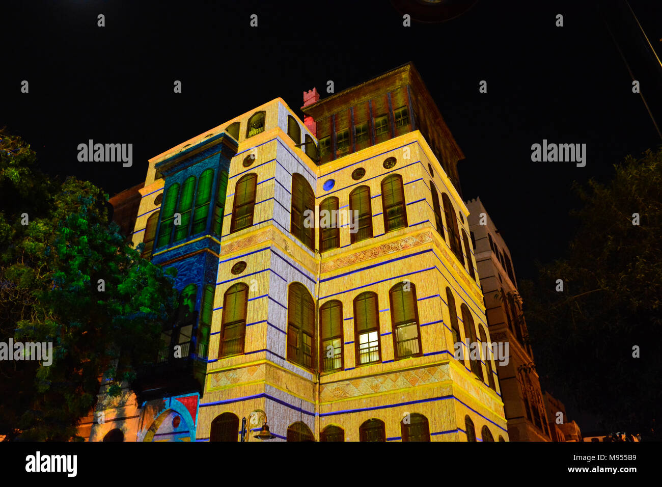 historic Jeddah festival laser show in unesco world heritage historical