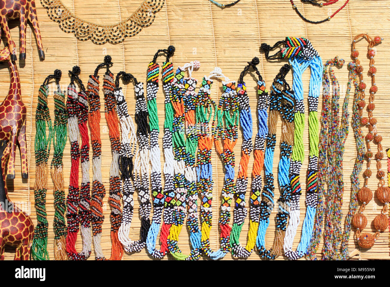 Native bead necklaces, South Africa Stock Photo