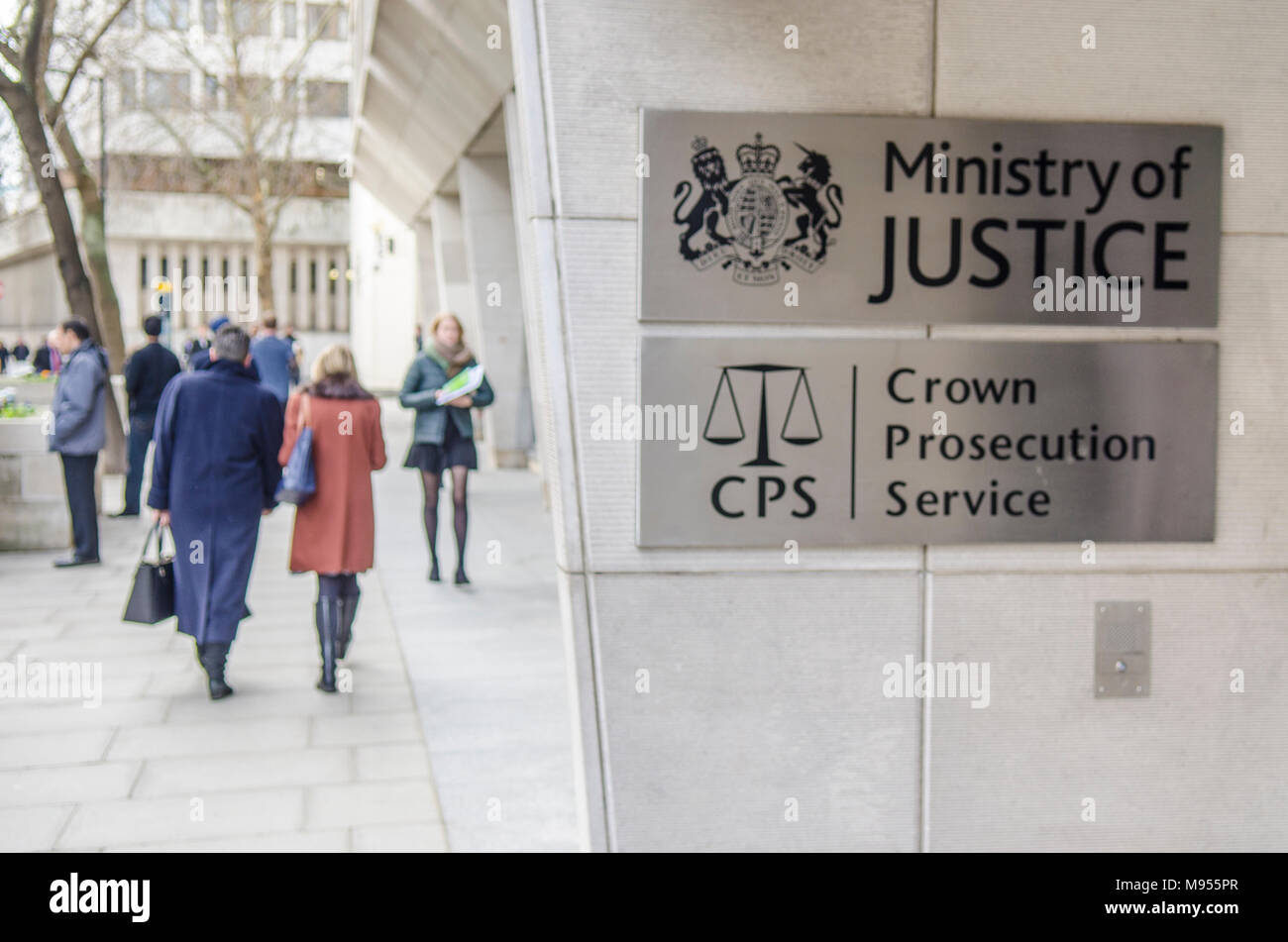 Ministry Of Justice And Crown Prosecution Service Exterior Signage Stock