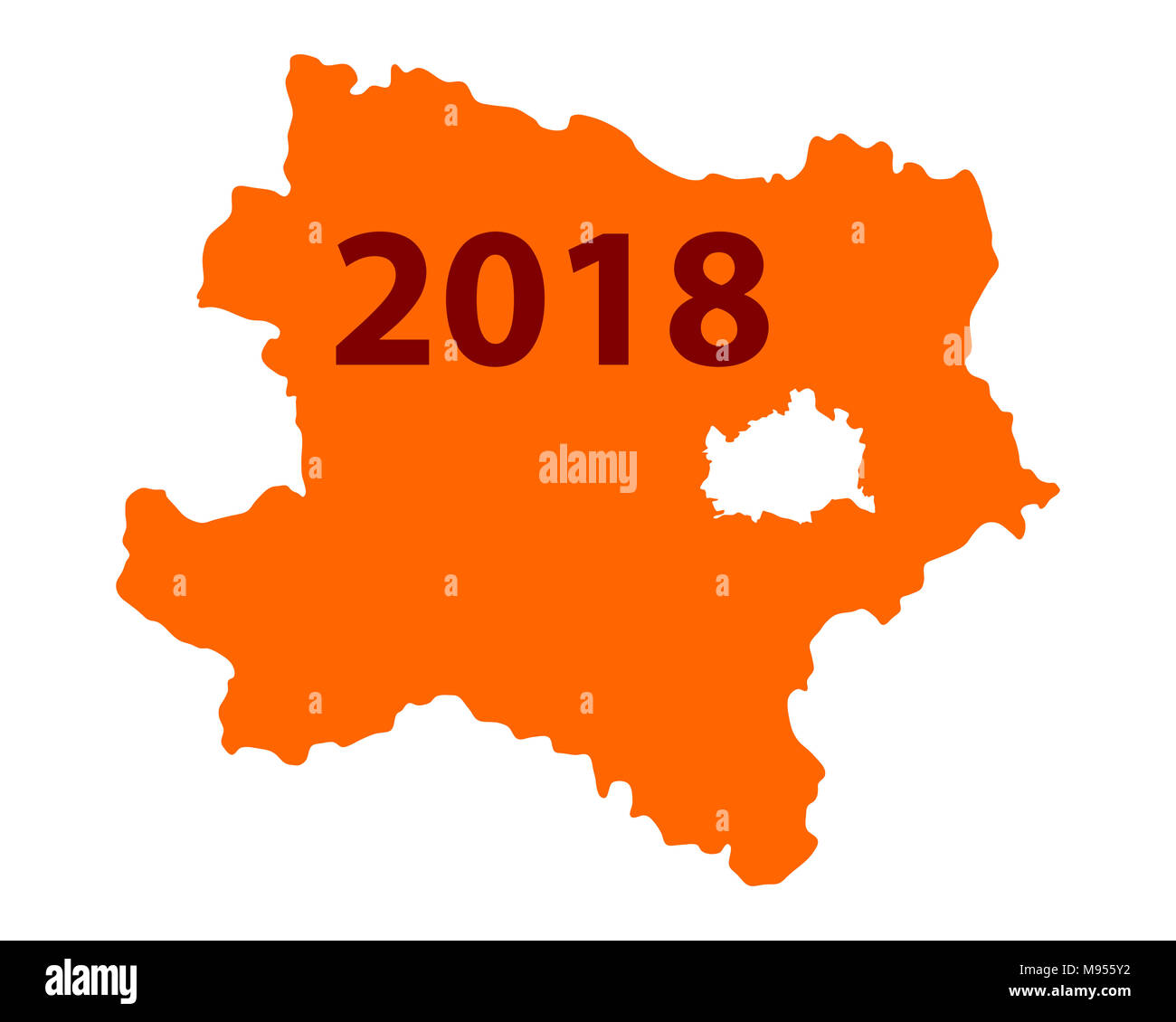 Map of Lower Austria 2018 Stock Photo