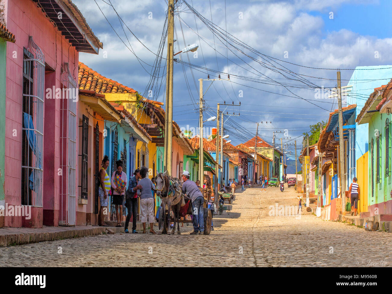 Case particular Trinidad and colorful streets, Patrimonio Mundial de la Humanidad Stock Photo