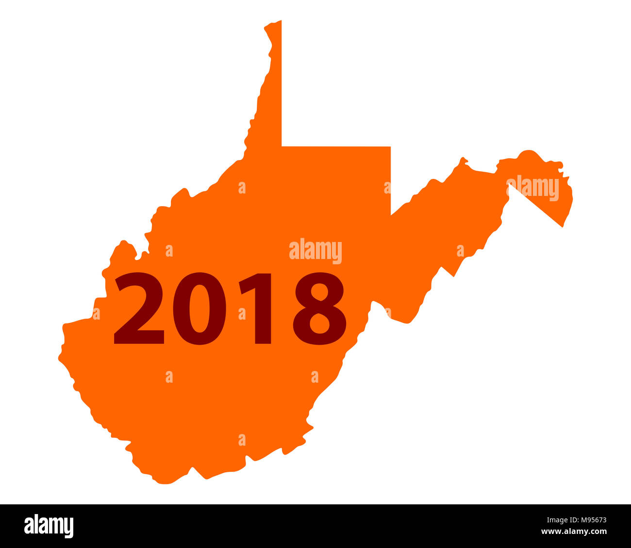 Map of West Virginia 2018 Stock Photo Alamy