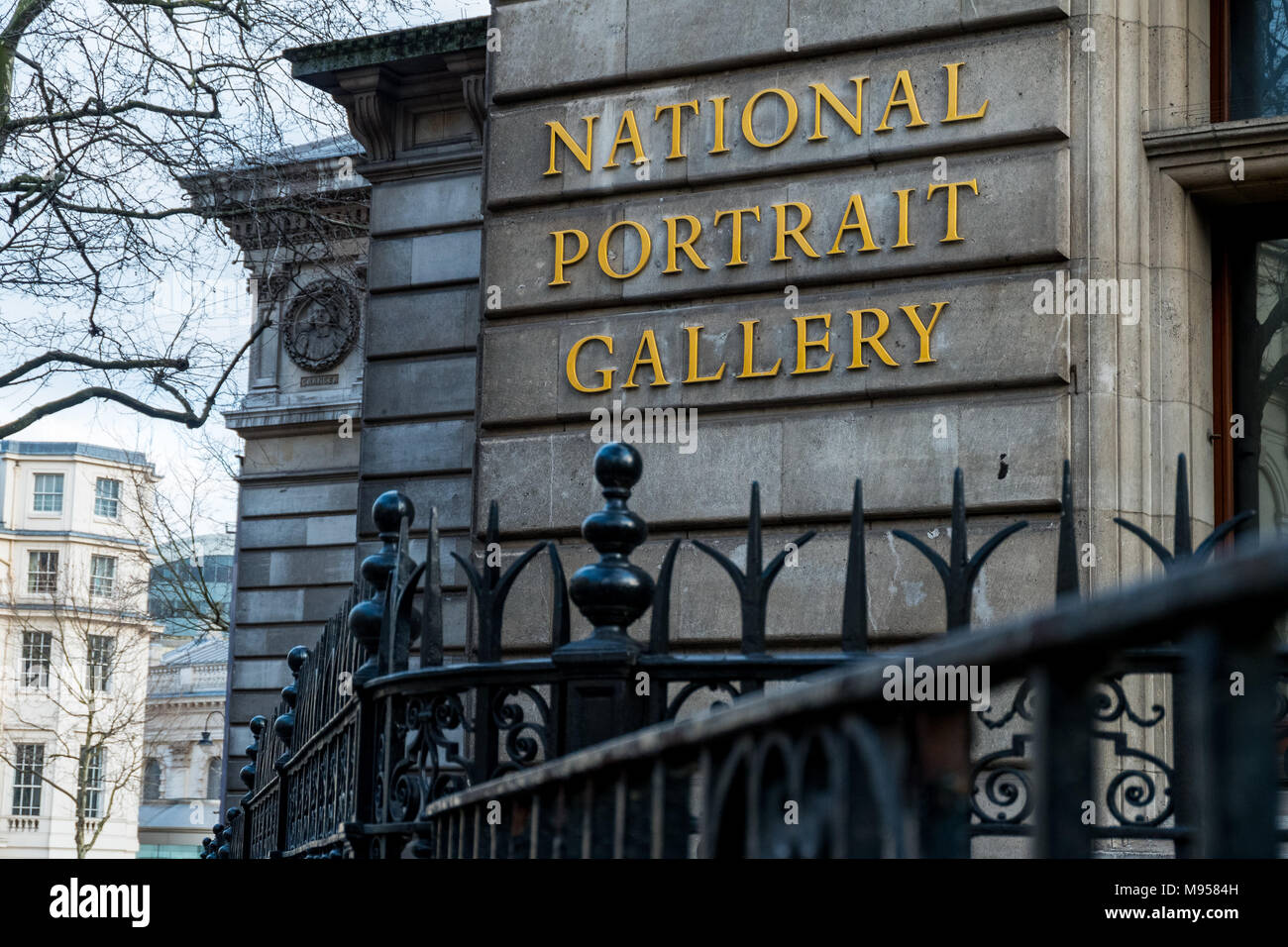 The National Portrait Gallery (NPG) on Charing Cross Road near Trafalgar Square in Westminster, London Stock Photo