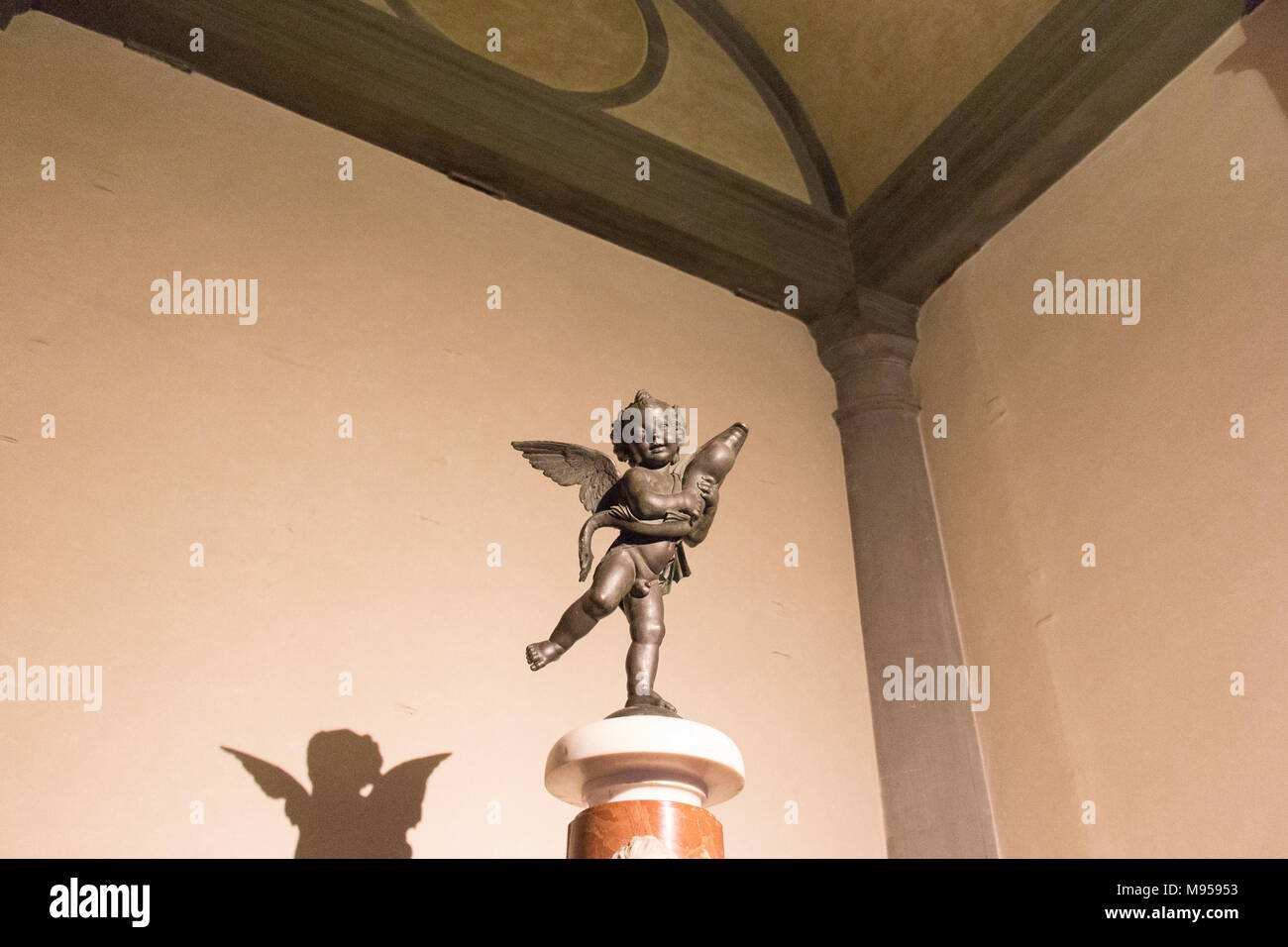 Italy, Florence May 18 2017 the view of the Putto with dolphin