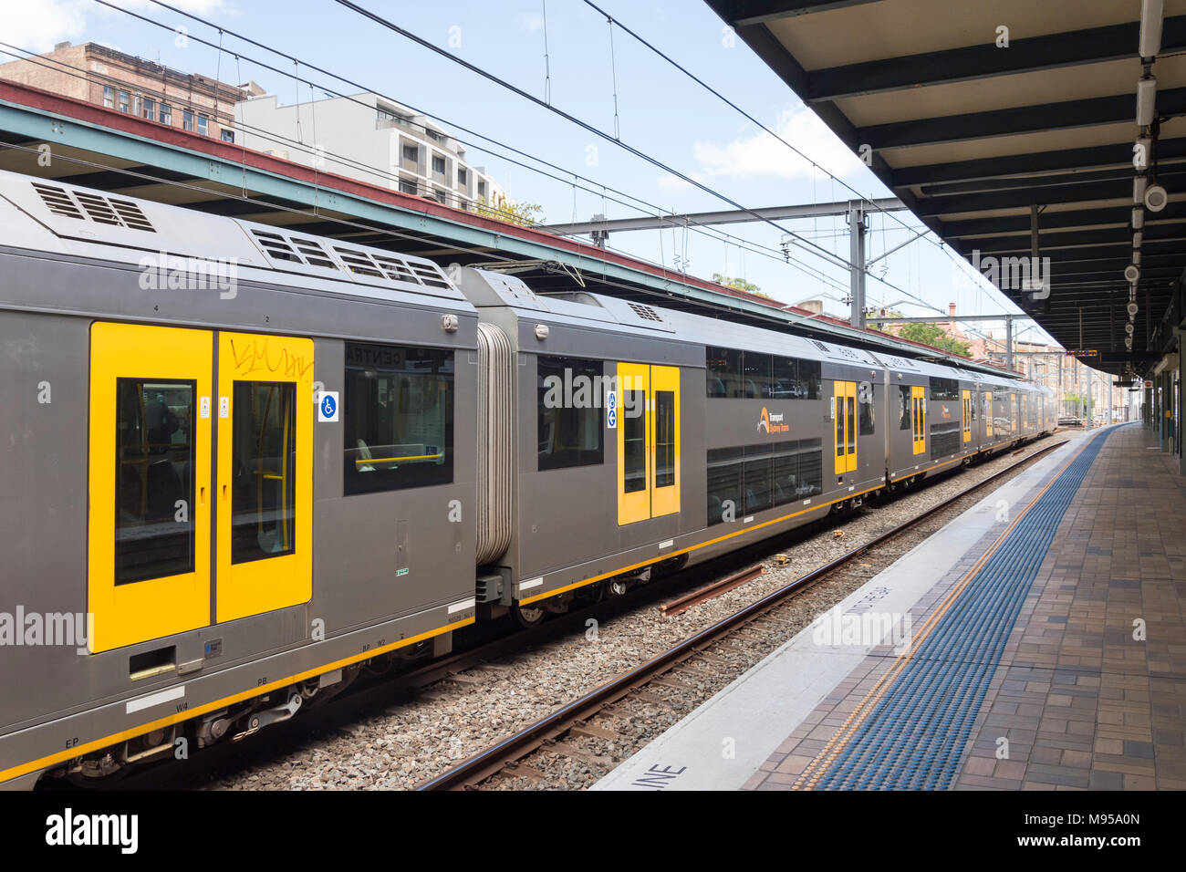 Platform on Central Railway Station, Haymarket, Sydney, New South Wales, Australia Stock Photo