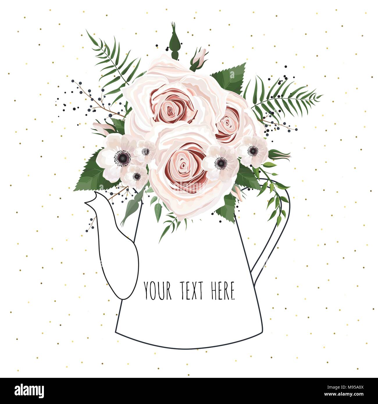 Spring flowers bouquet for vintage card. Vector illustration Stock ...