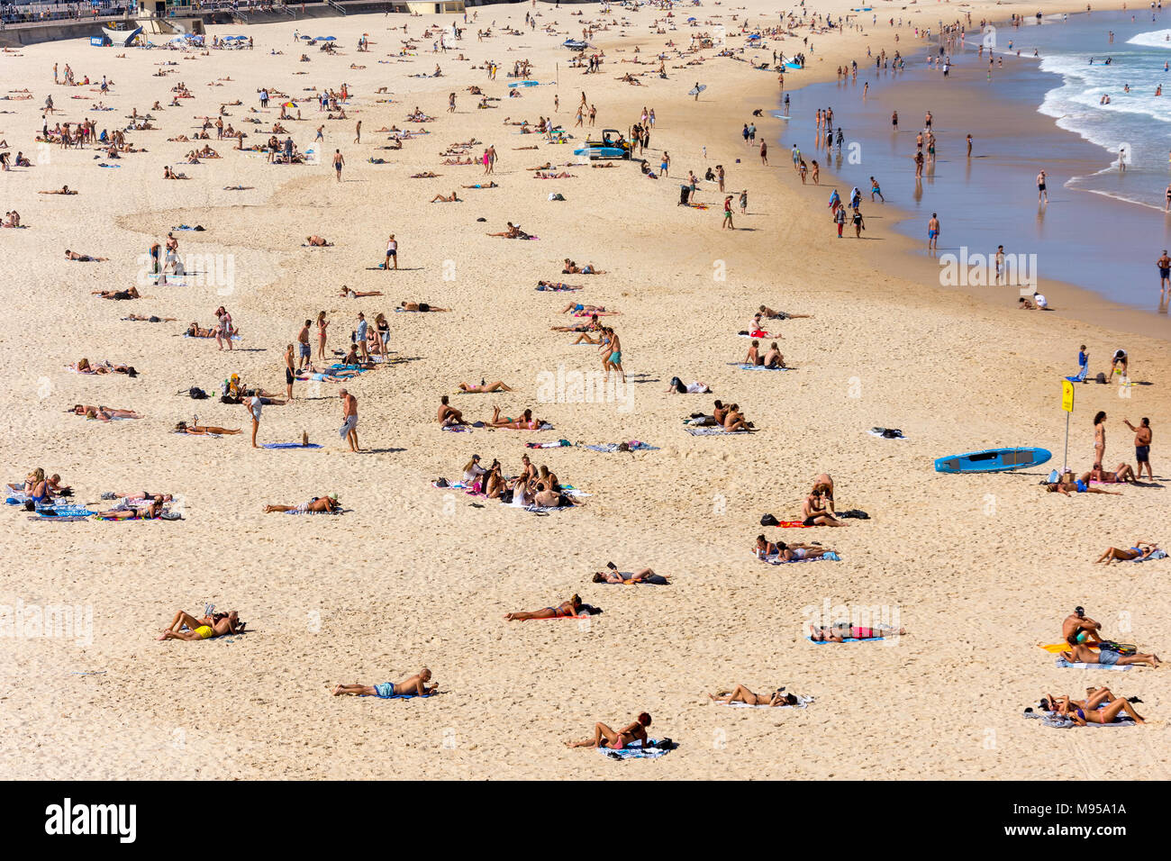 Beach view, Bondi Beach, Sydney, New South Wales, Australia Stock Photo
