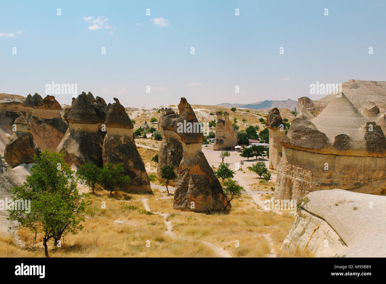 Pasabag valley Mushroom shaped rock formation, fairy chimneys in Cappadocia, Turkey Stock Photo