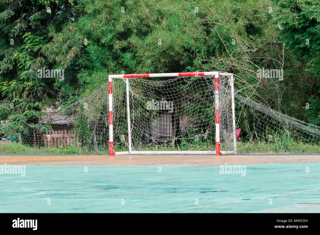 Small Soccer Goal in countryside Stock Photo Alamy