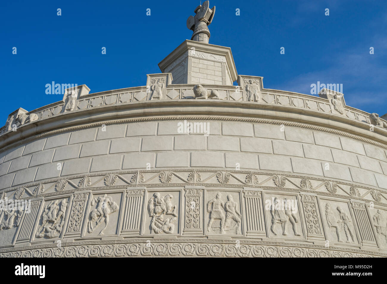 lettering on top of the monument Tropaeum Traiani, built to commemorate