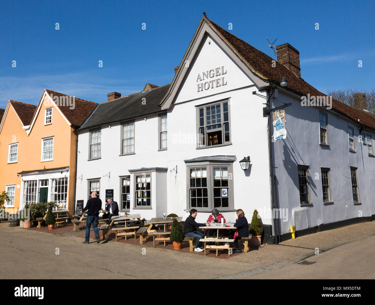 Historic architecture of the Angel Hotel, Lavenham, Suffolk, England