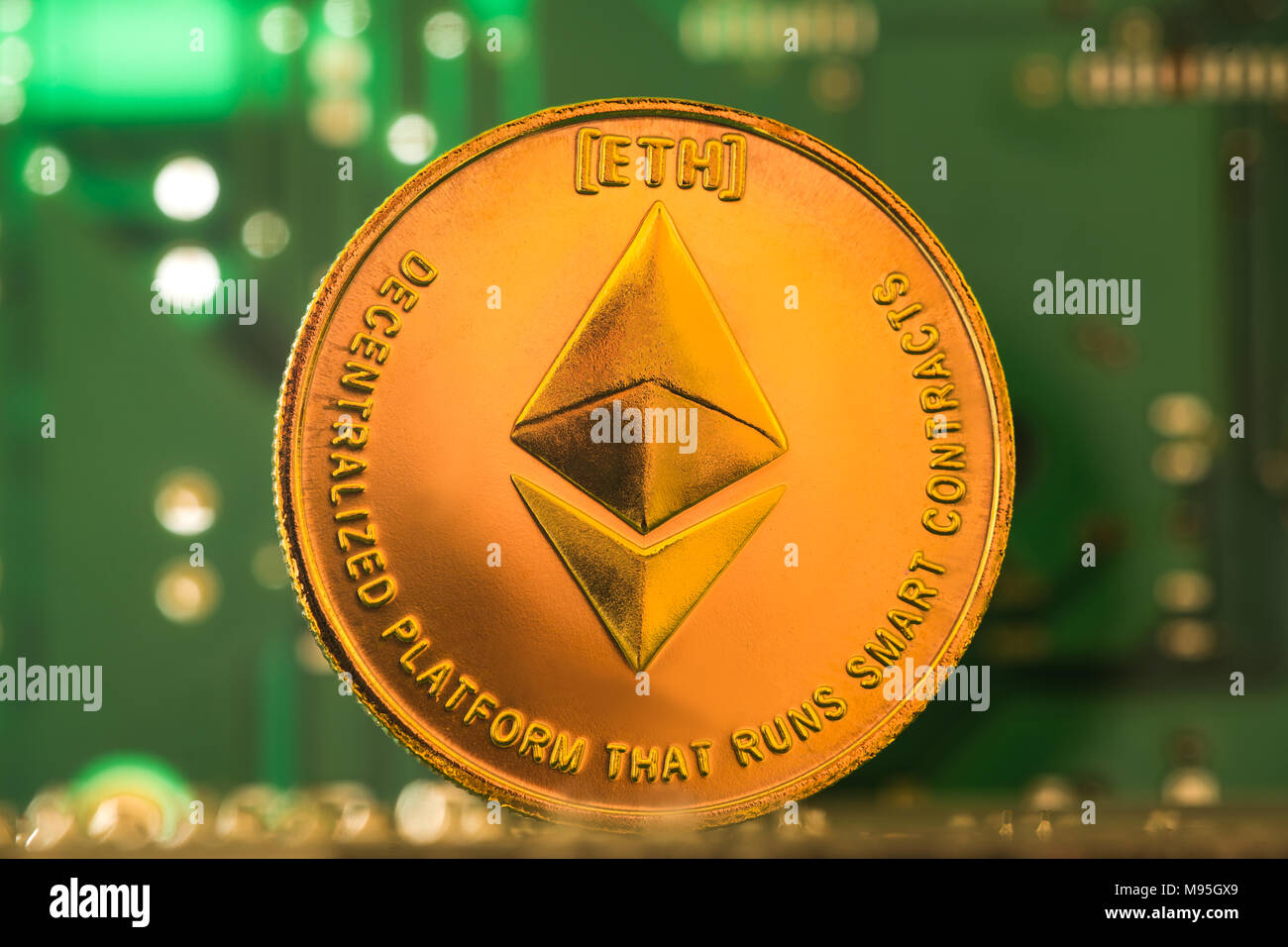 Bitcoin crypto currency ethereum coins Stock Photo - Alamy