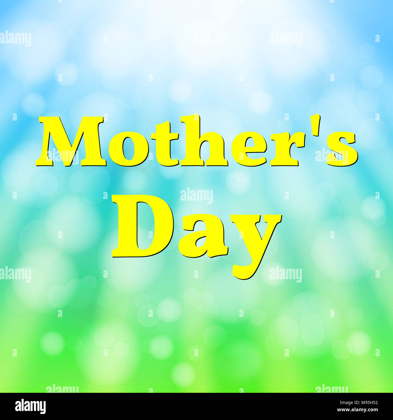 Happy Mothers Day. Name of the holiday. Background of a sky and the ...