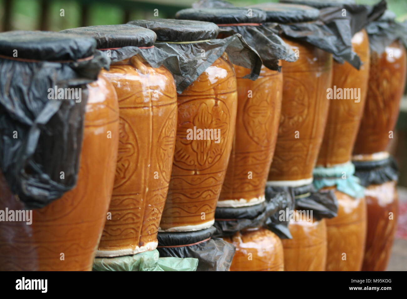 Preparing rice wine, liquor Stock Photo Alamy