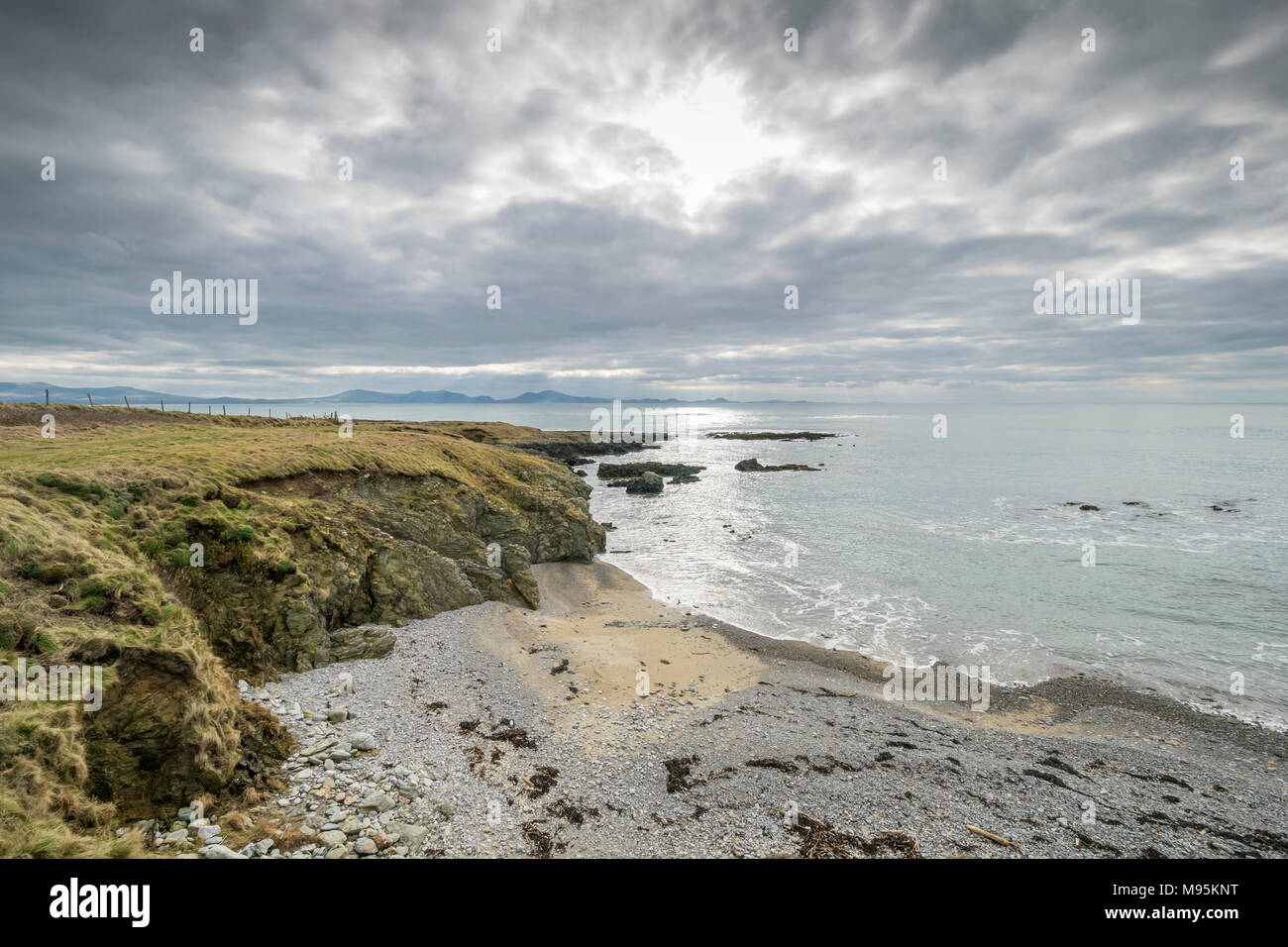 Anglesey coast facing South towards the Lleyn Peninsula in the Distance ...