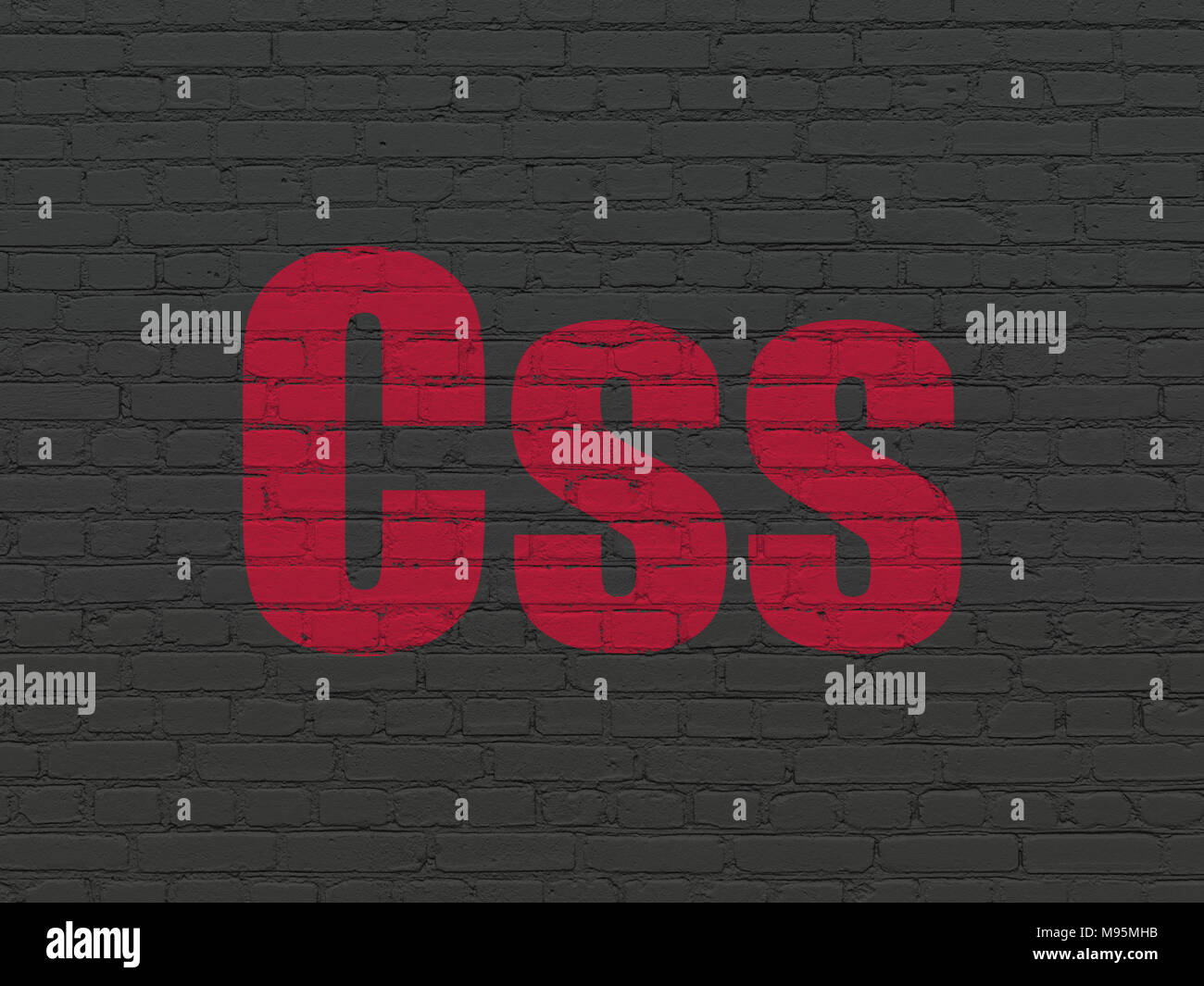 Database concept: Css on wall background Stock Photo - Alamy