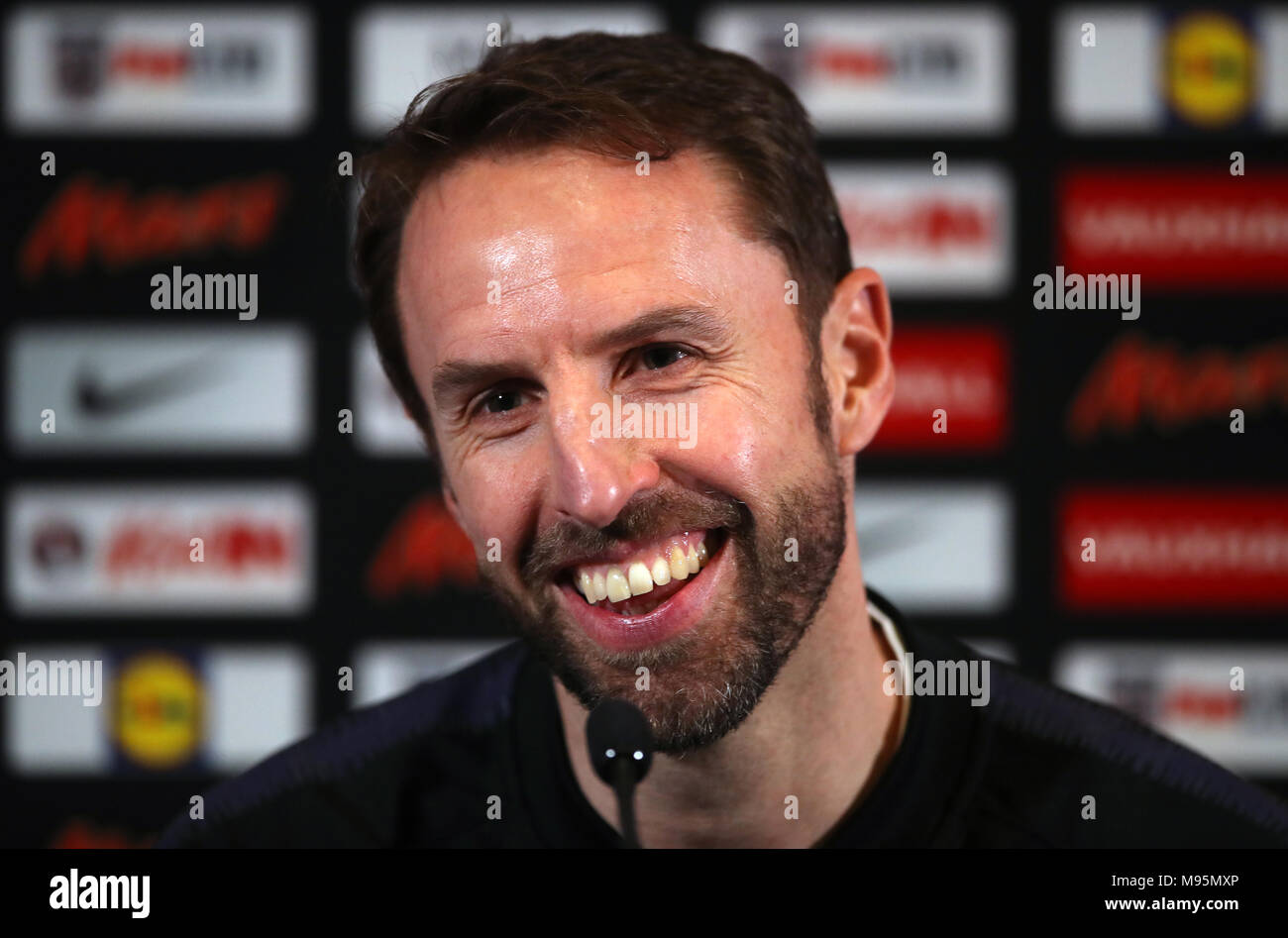 England manager Gareth Southgate during a press conference at ...