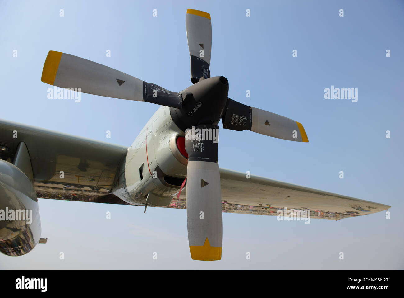 Detail of propeller on military aircraft Stock Photo Alamy
