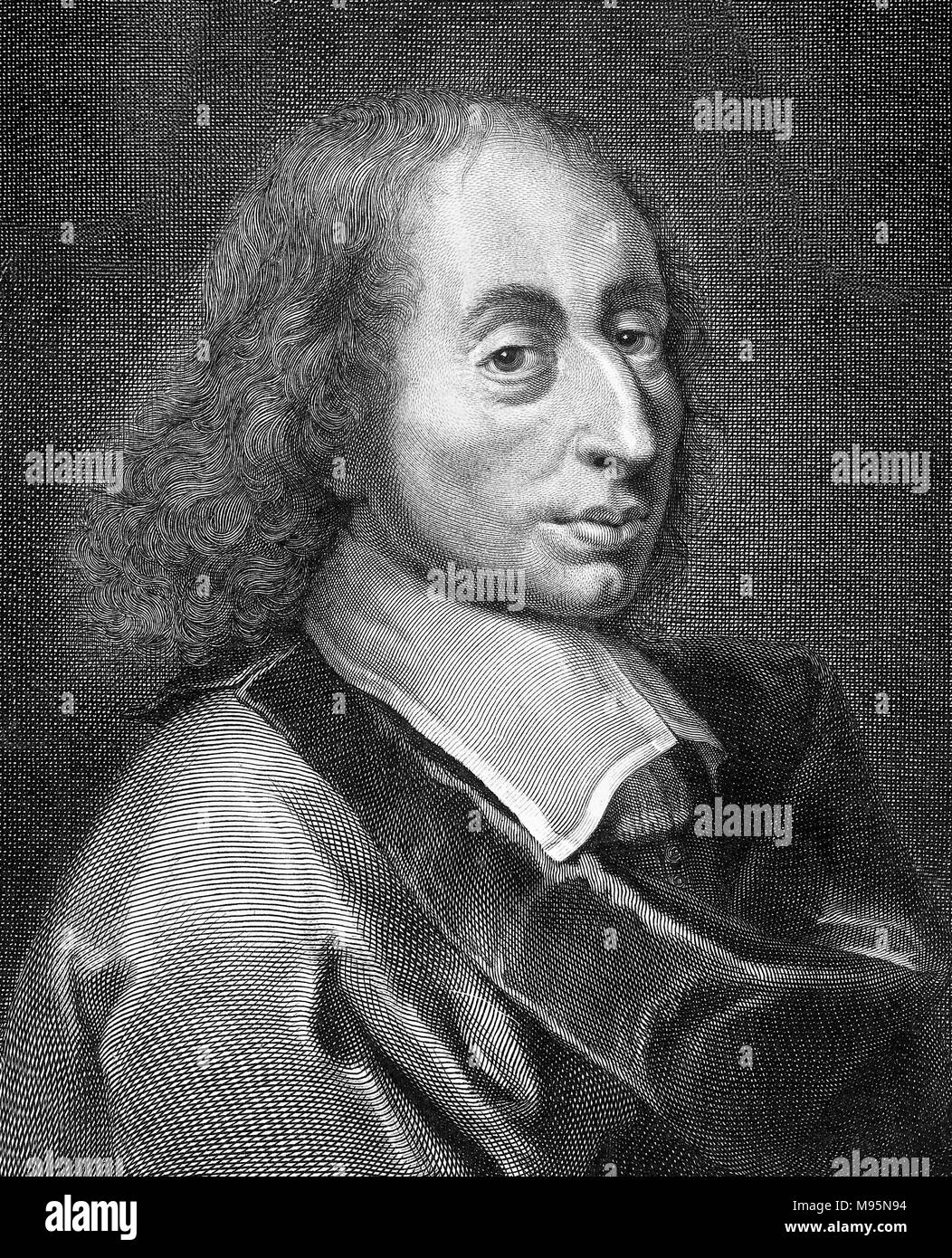 Blaise Pascal (1623-1662). Portrait of the French mathematician and physicist. Stock Photo