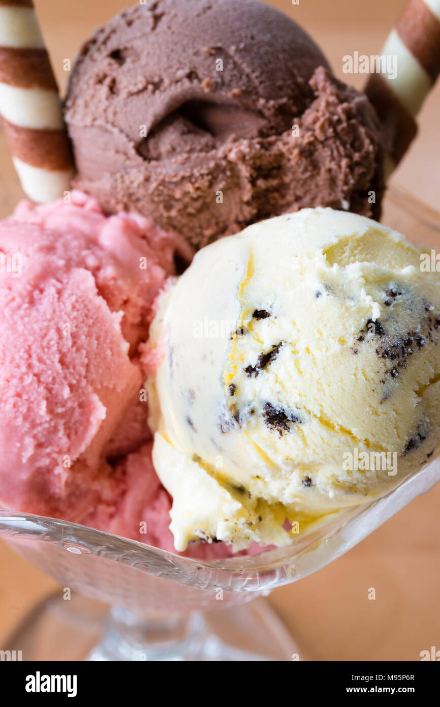 three scoops ice cream