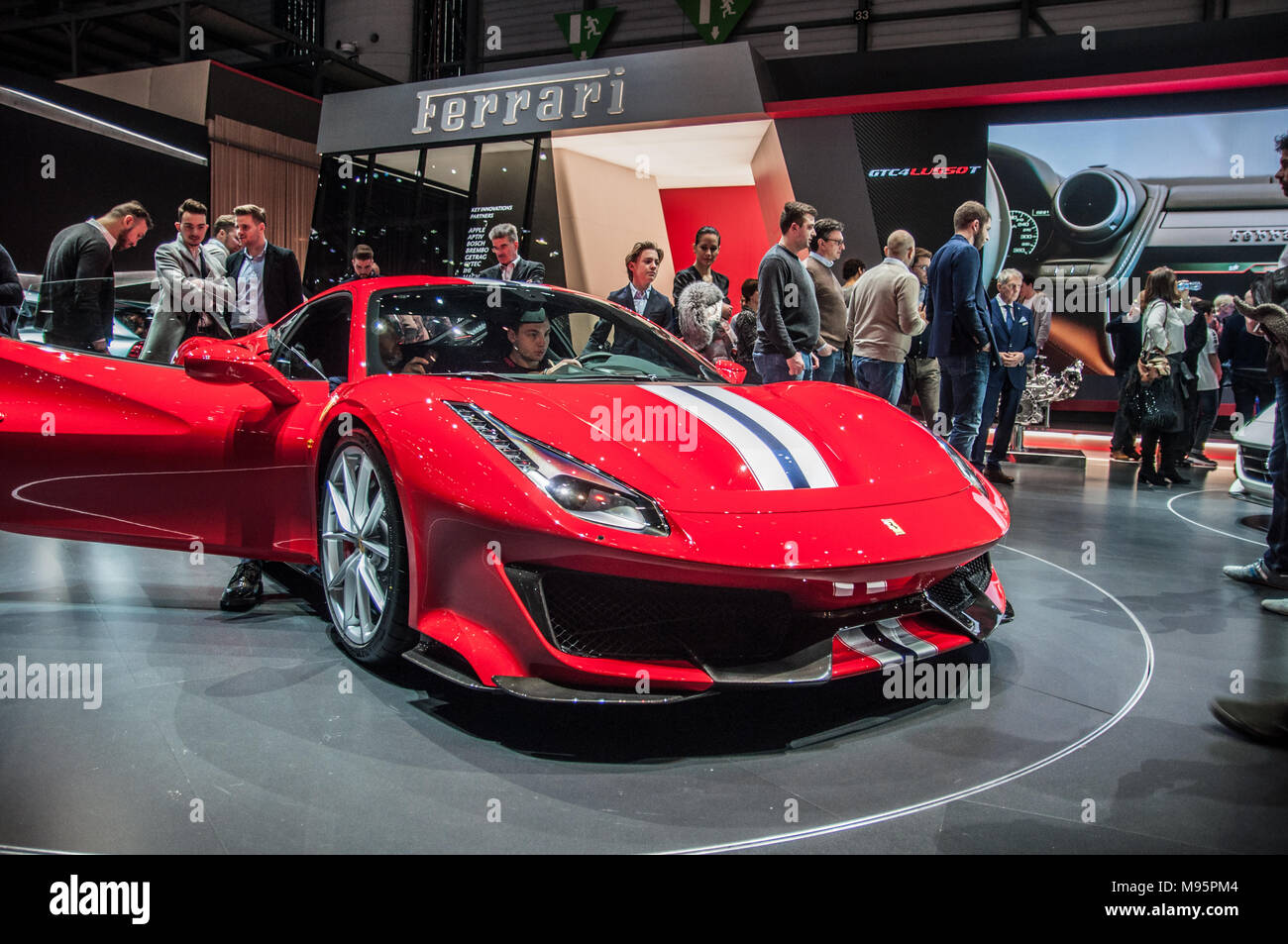 Geneva Switzerland March 17 2018 Ferrari 488 Pista