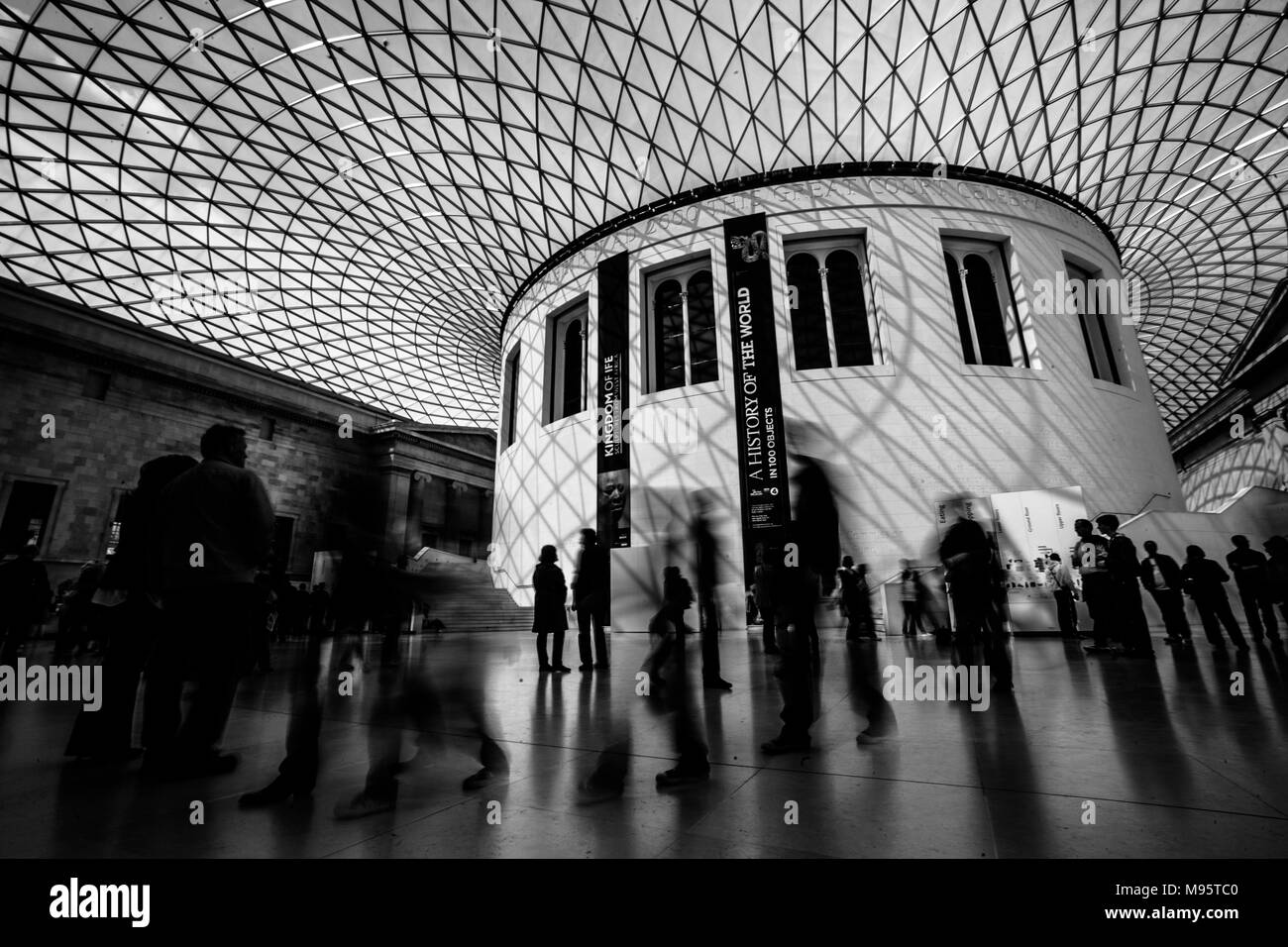 A monachrome depiction of the British Museum in London. Stock Photo