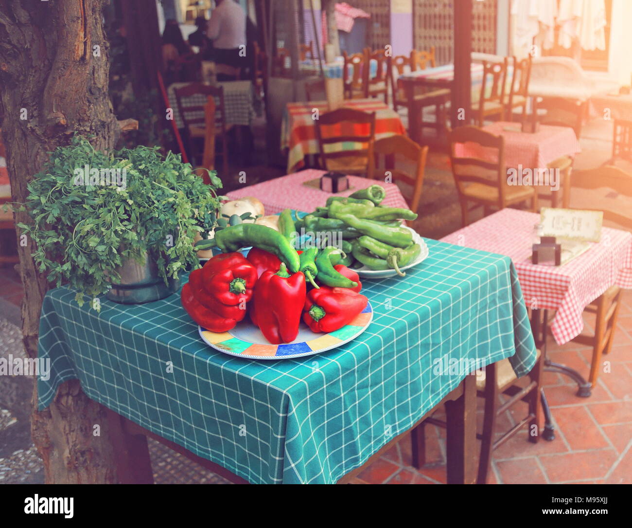 Spanish restaurant serving national food Stock Photo Alamy