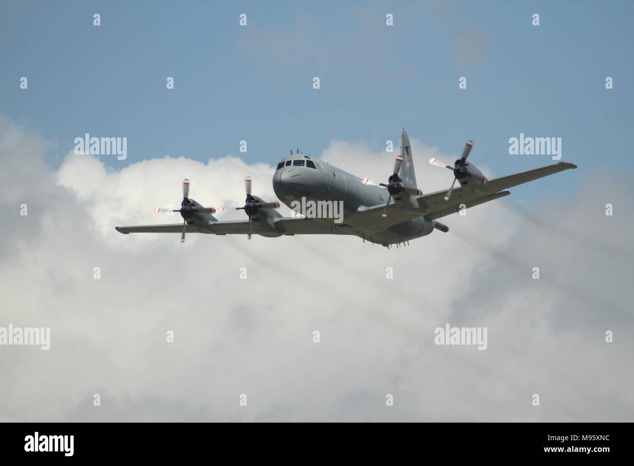 Photo of the C-130 Hercules in flight at the Hamilton Airshow Stock Photo