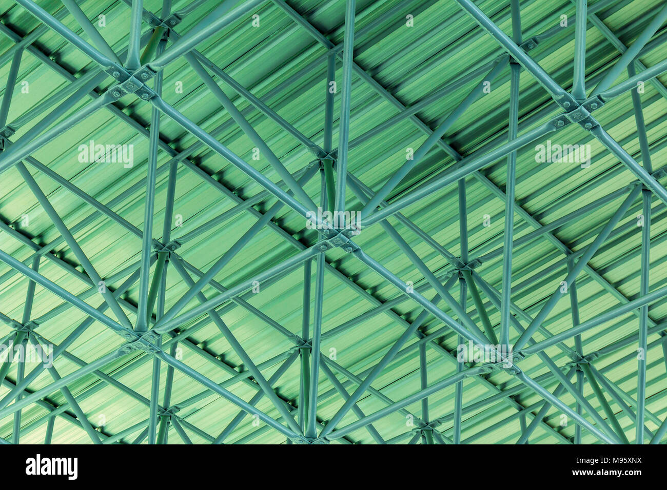 Design of steel roof, background Stock Photo