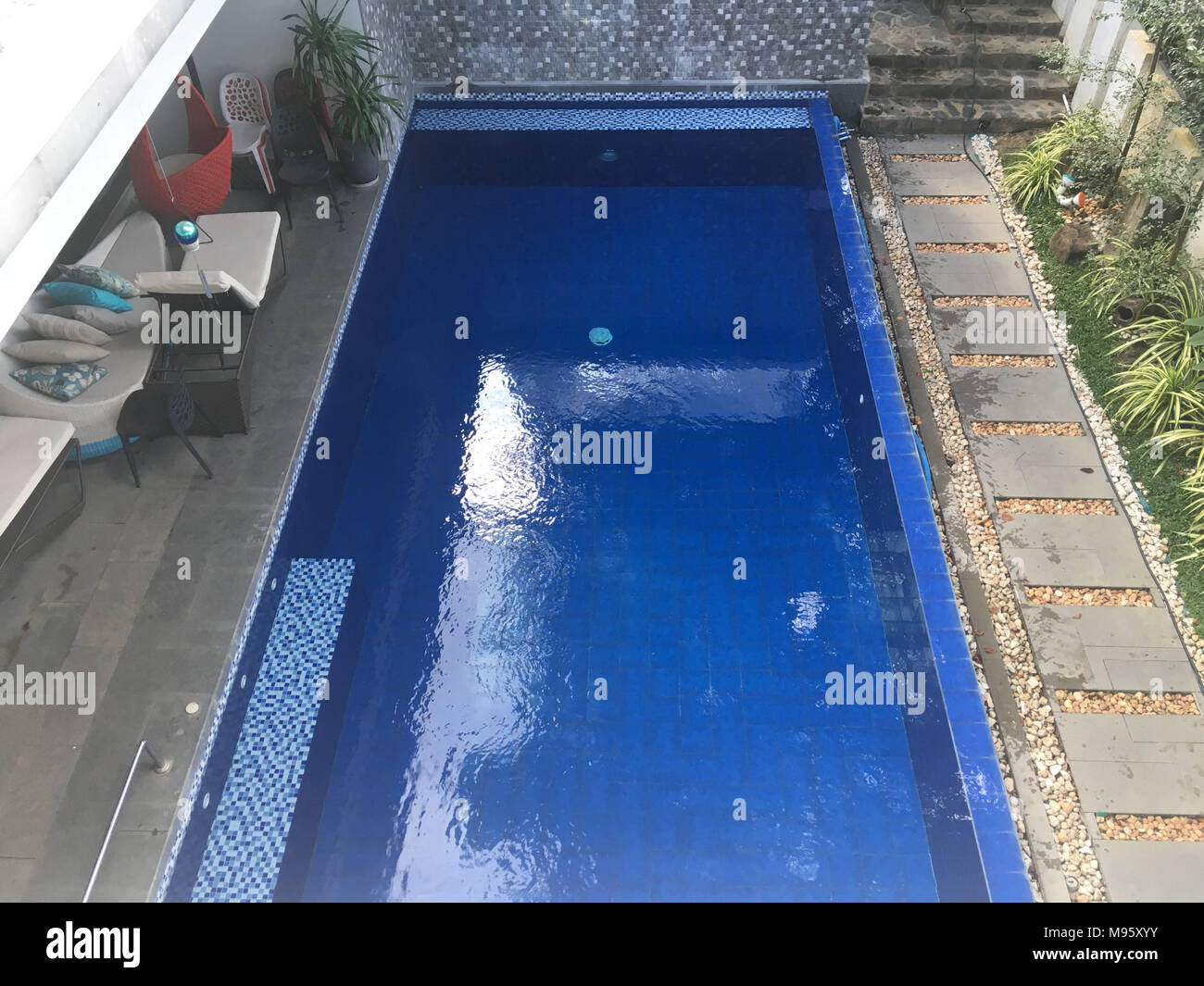 Blue Private Swimming Pool Stock Photo - Alamy