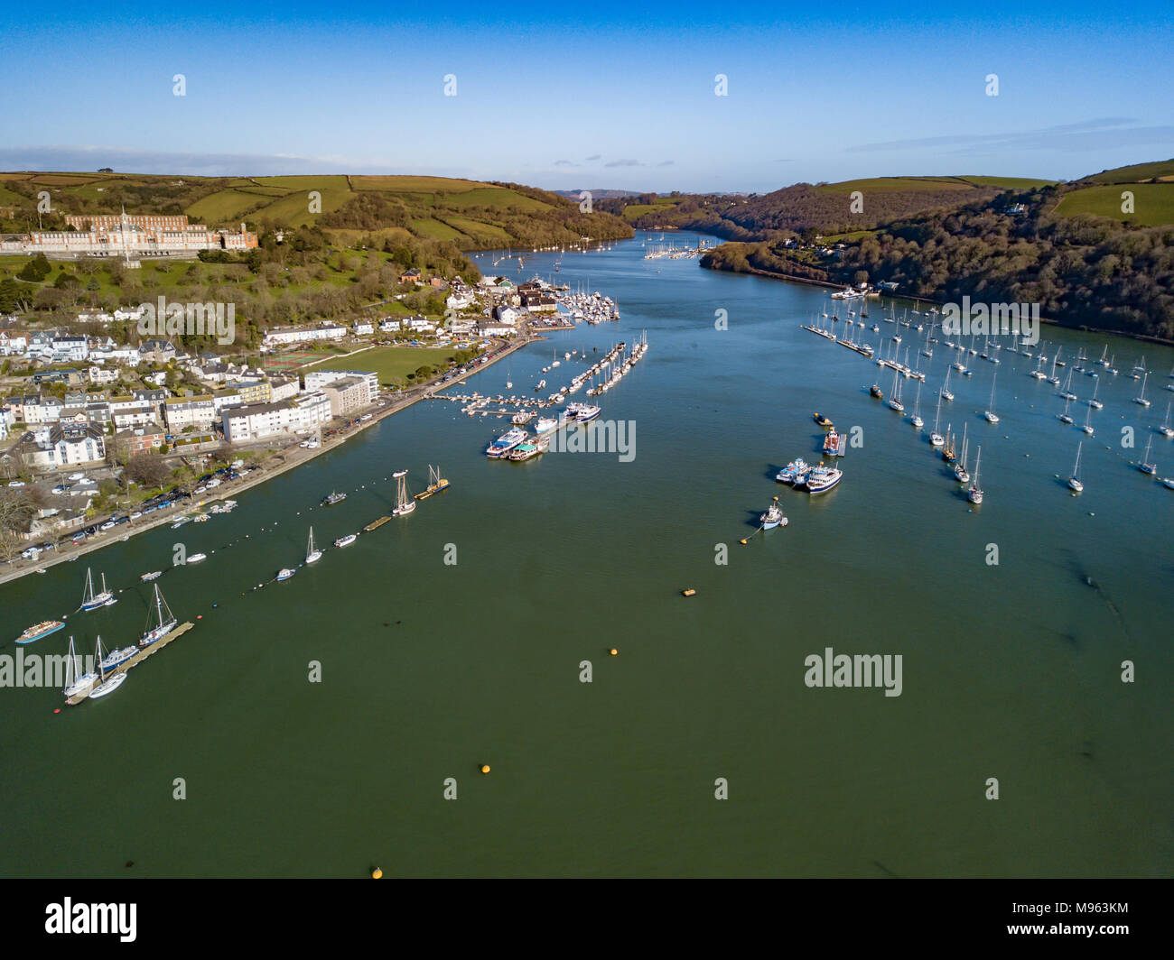 River dart estuary dartmouth devon tourism travel coast hires stock