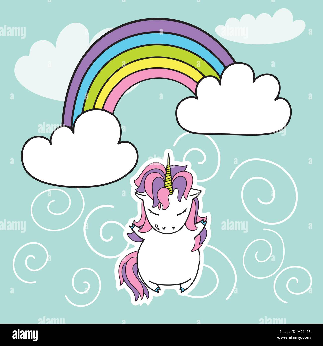 Unicorn And Rainbow Cute Vector Illustration Card Shirt Design Unicorn And Rainbow Cute Vector Illustration Card Shirt Design