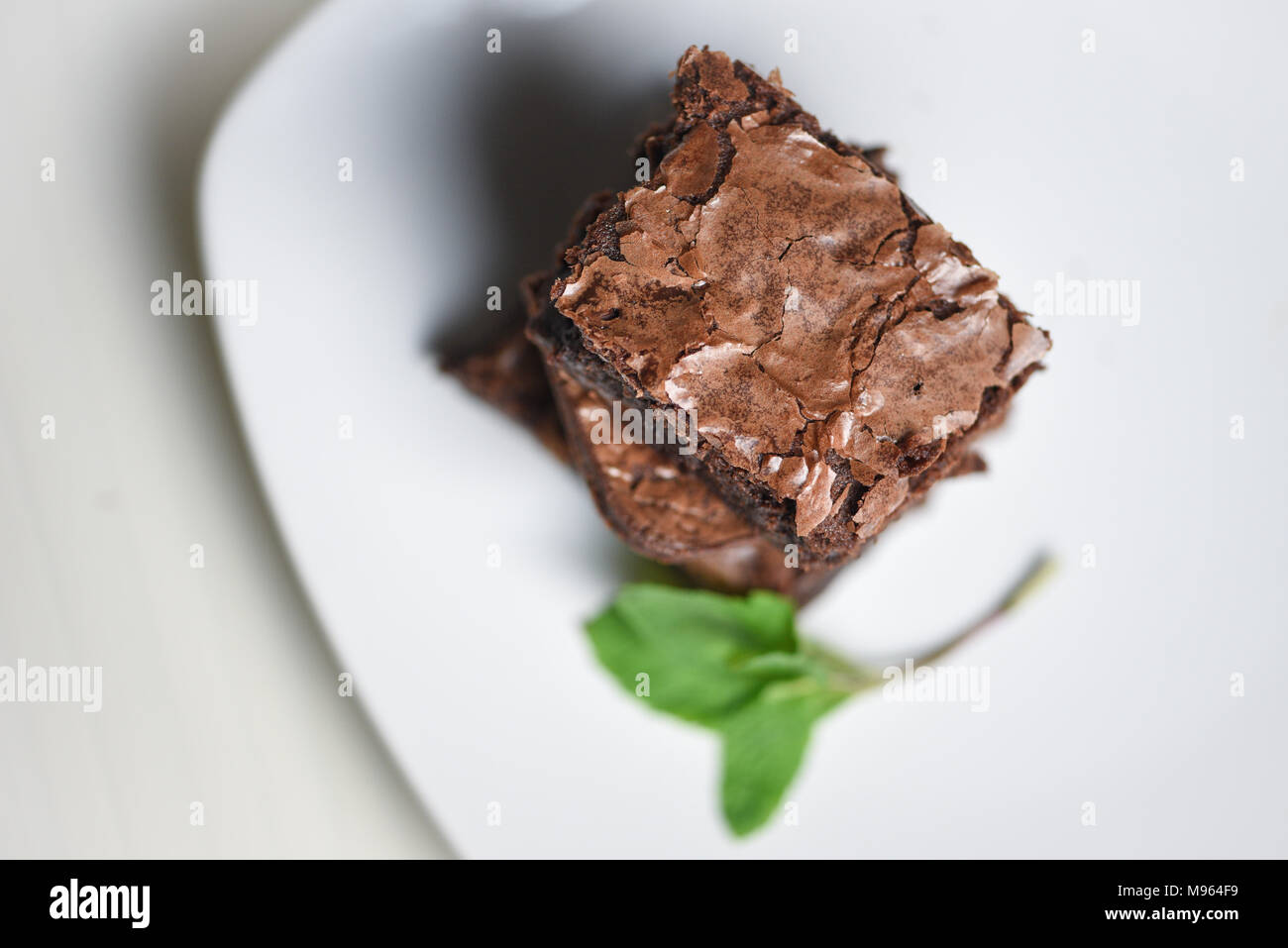 Mint Chocolate Brownies Stock Photo Alamy