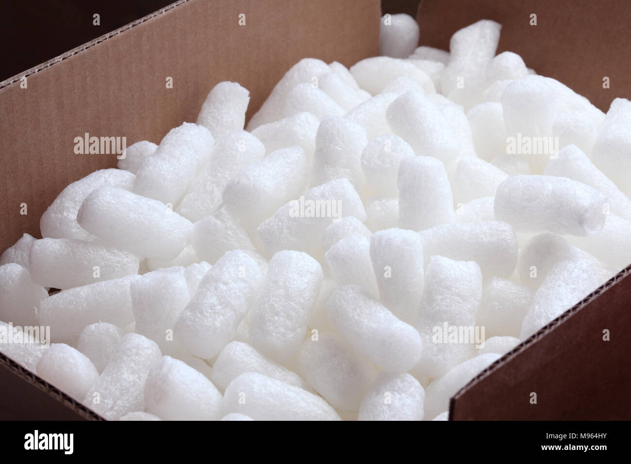 Polystyrene or styrofoam protective packaging beads Stock Photo