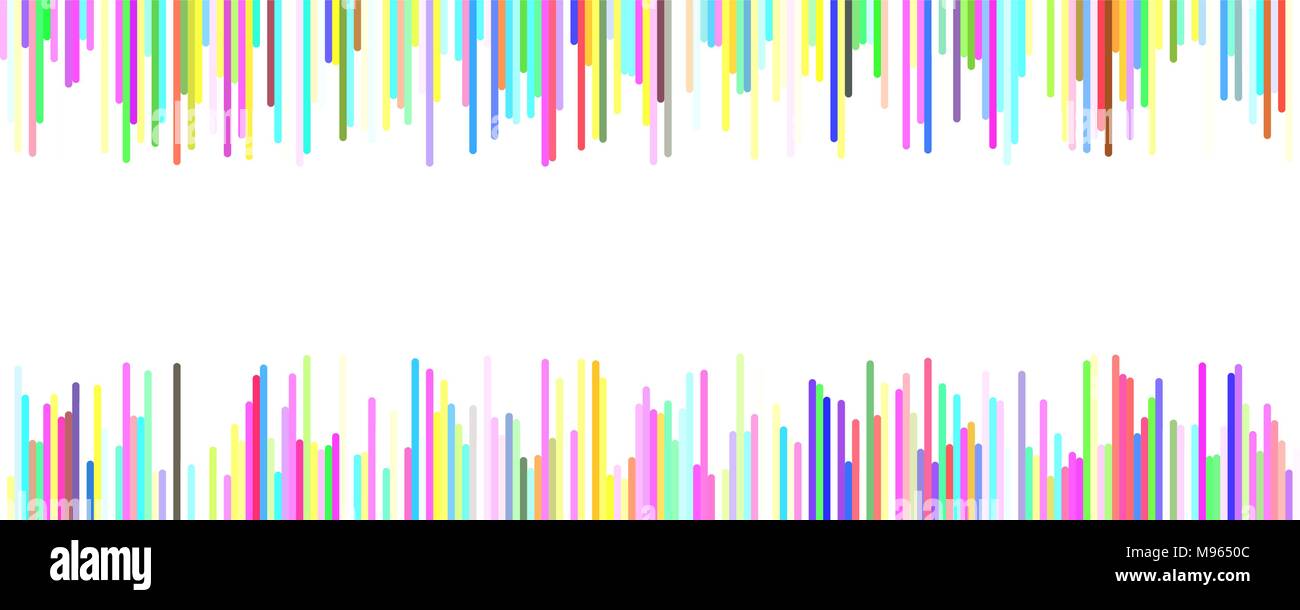 Banner background template design - horizontal vector graphic from vertical stripes on white background Stock Vector