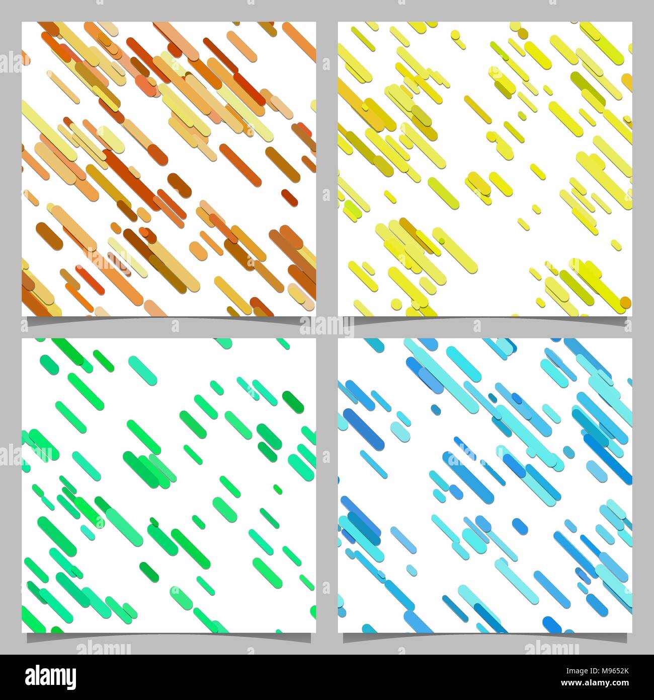 Colored abstract diagonal stripe pattern background set Stock Vector