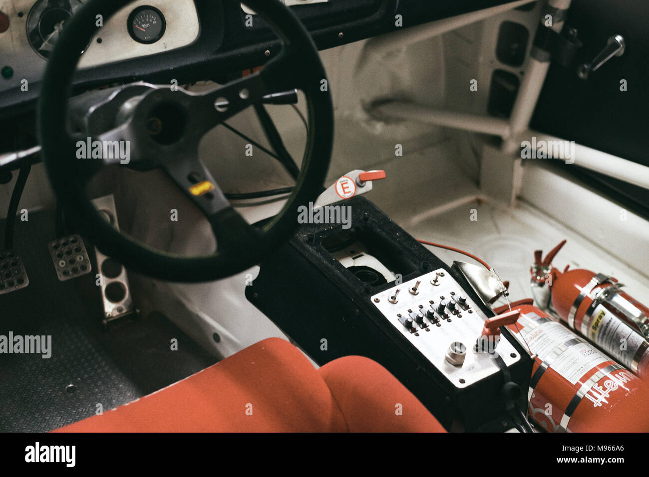 Vintage Racecar Interior Stock Photo - Alamy