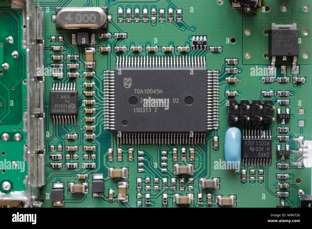 Electronic Integrated Circuit on circuit board, Electronic components
