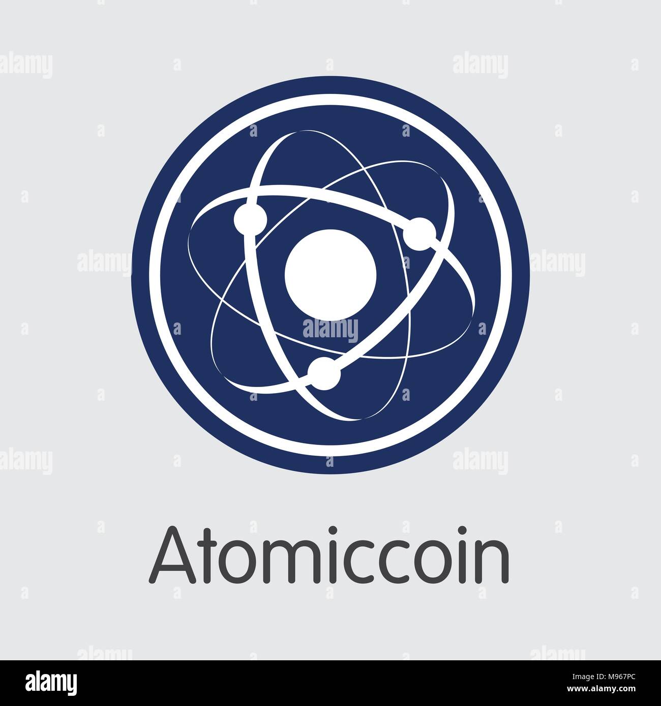 Atomiccoin - Blockchain Cryptocurrency Colored Logo. Stock Vector