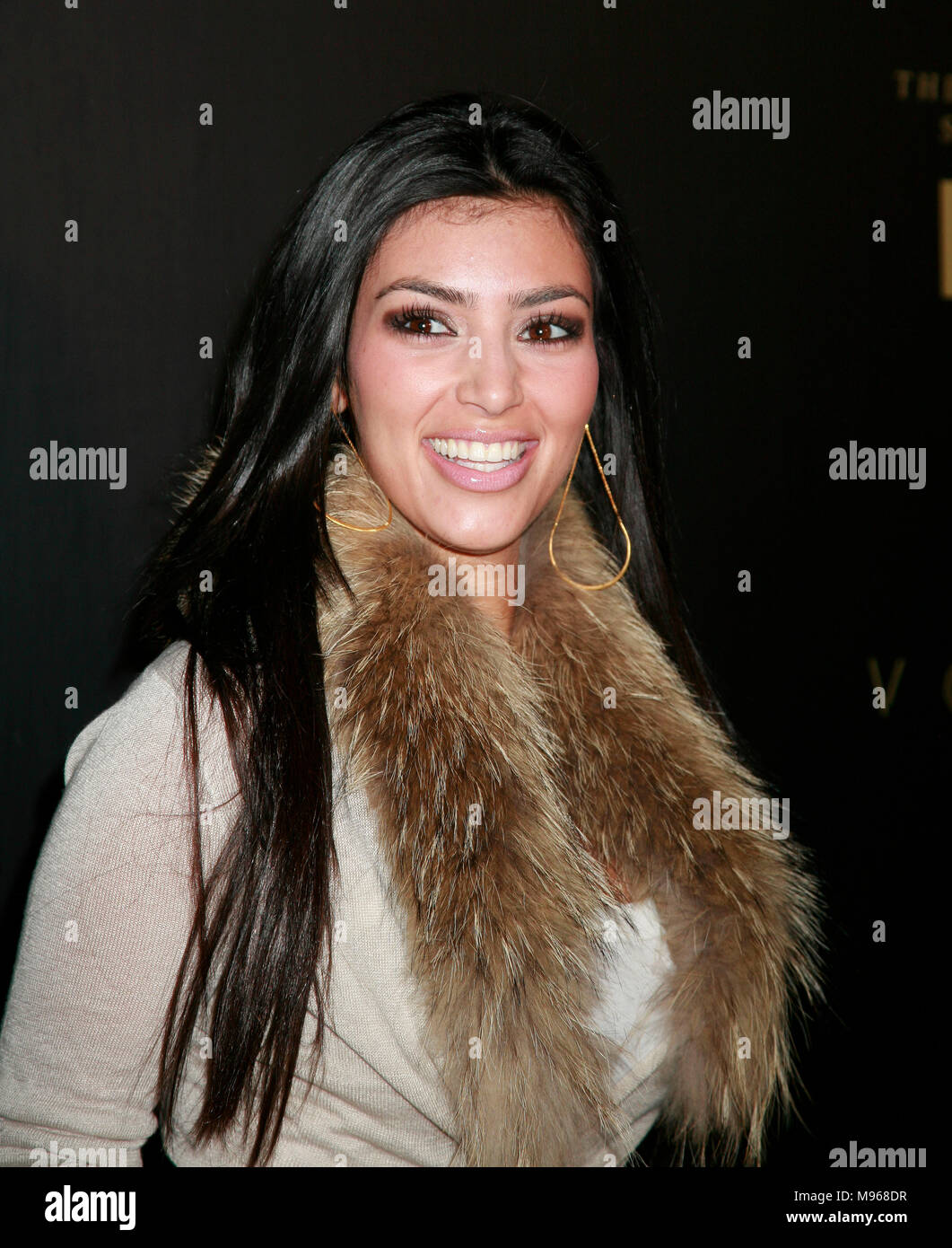 Kim Kardashian arrives at the Trump Vodka party at Les Deux night club