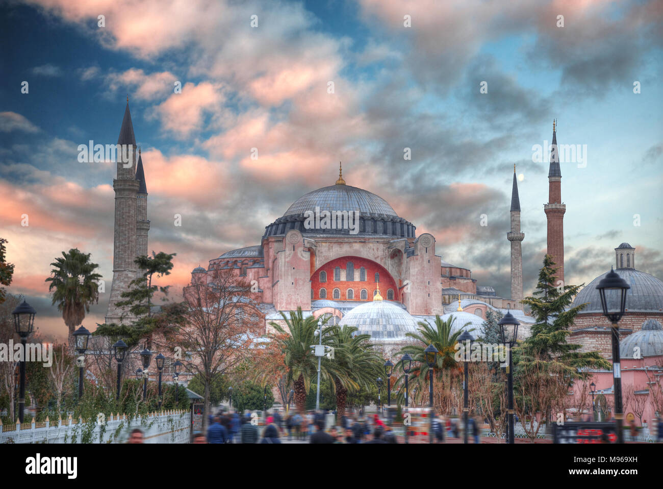 Hagia Sophia (Ayasofya) museum view from the Sultan Ahmet Park in ...